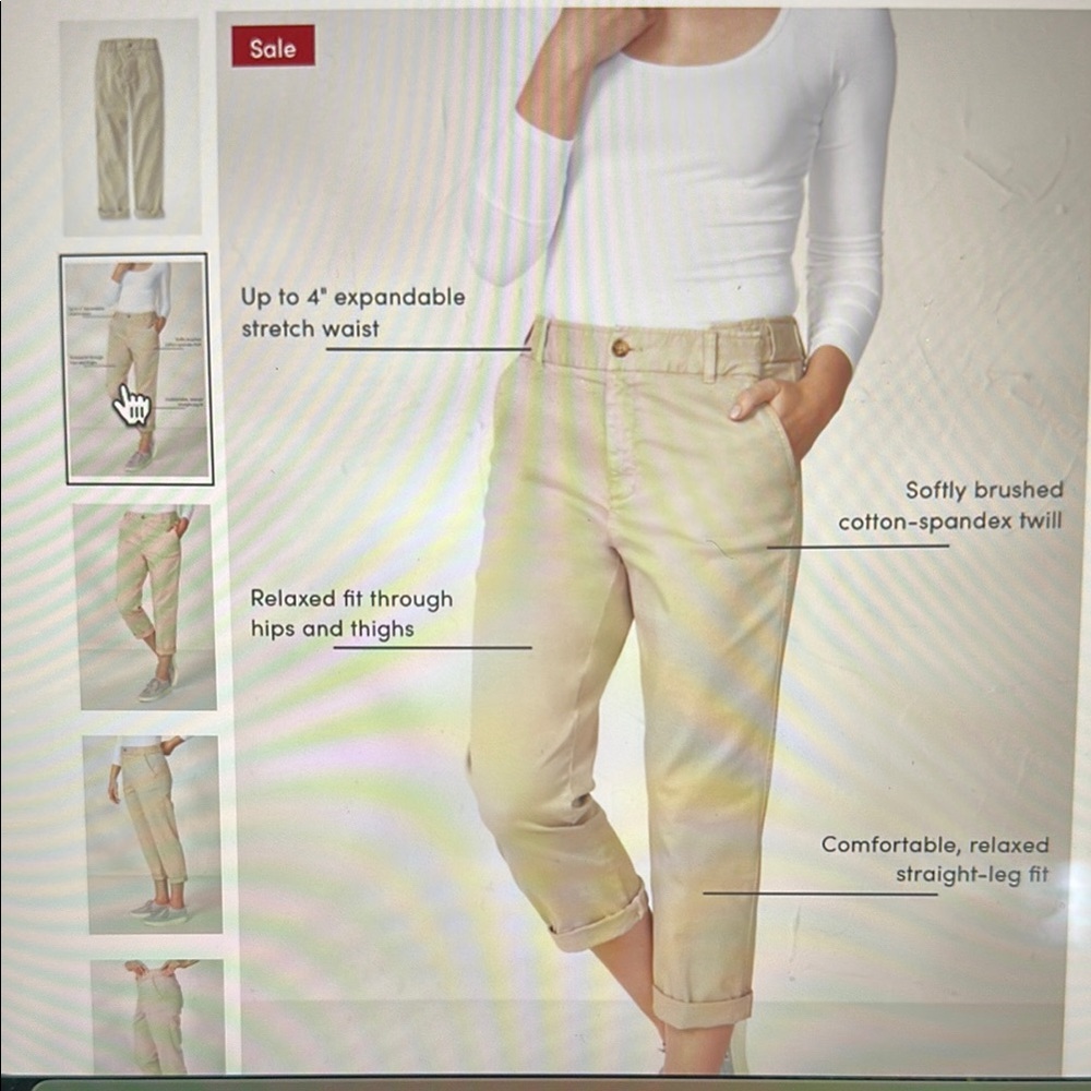 Coldwater Creek Chino Capris Polished Cotton Blend NWT - Picture 8 of 9